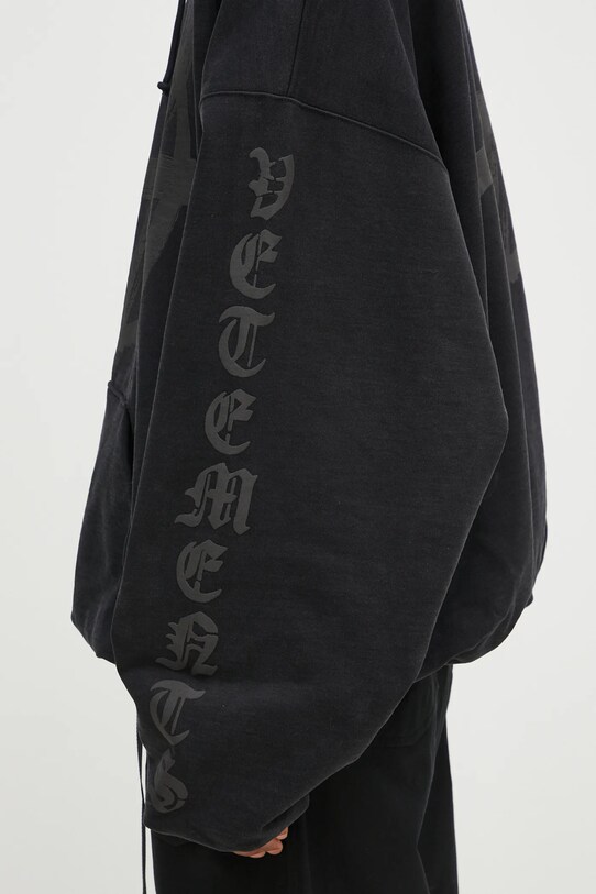 VETEMENTS cotton sweatshirt Double Anarchy Cropped Boxy black UA66HD630B