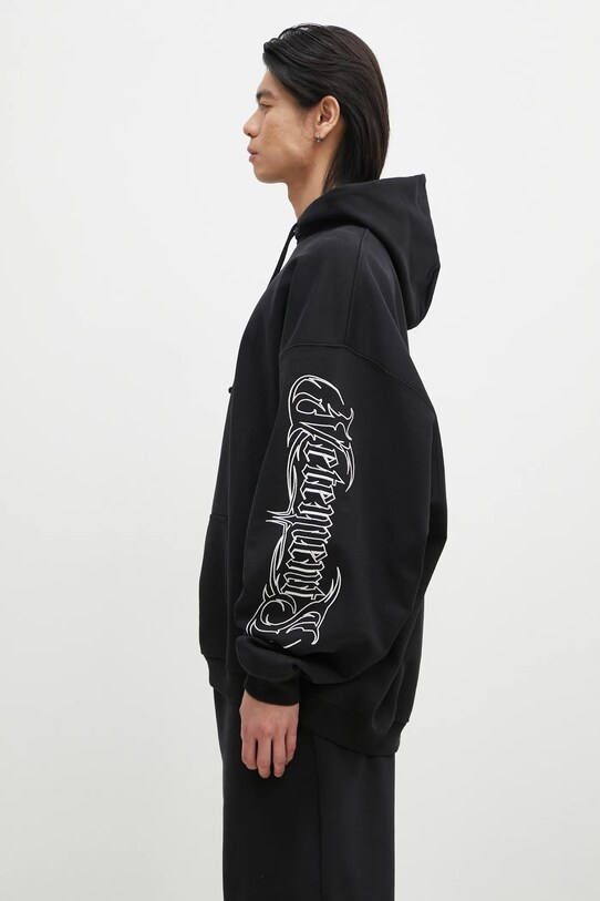 VETEMENTS felpa Metal Embroidered Oversized UA66HD750B nero SS25