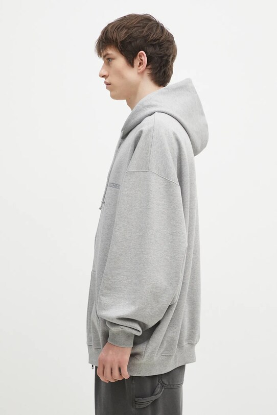 Dukserica VETEMENTS Embroidered Logo Oversized UA66HD810G siva SS25