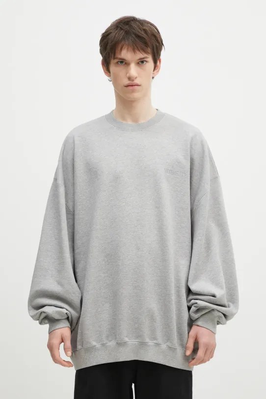 Dukserica VETEMENTS Embroidered Logo Oversized bez uzorka siva UA66CW640G