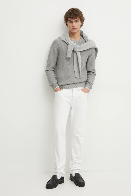 Svetr z vlněné směsi Marc O'Polo 431516060368 šedá SS25