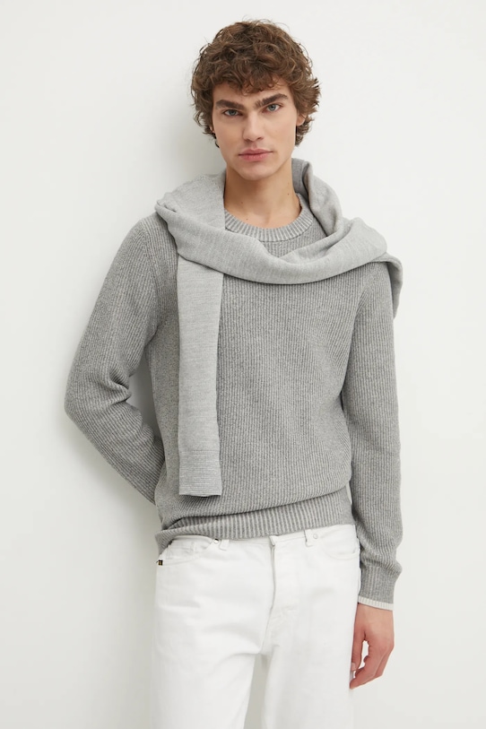 Svetr z vlněné směsi Marc O'Polo 431516060368 šedá