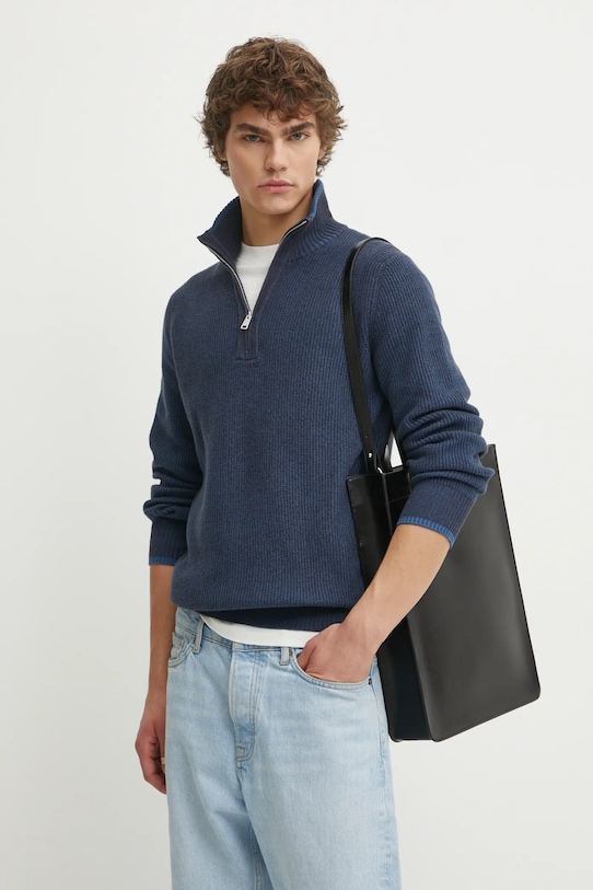 Marc O'Polo pulover din amestec de lana grosime medie bleumarin 431516060370