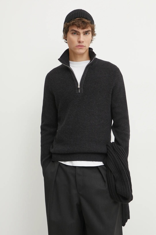 Svetr z vlněné směsi Marc O'Polo směs šedá 431516060370