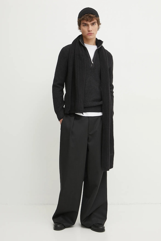 Svetr z vlněné směsi Marc O'Polo 431516060370 šedá SS25