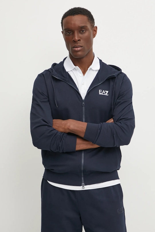 EA7 Emporio Armani bluza bawełniana nadruk granatowy PJVRZ.8NPM33