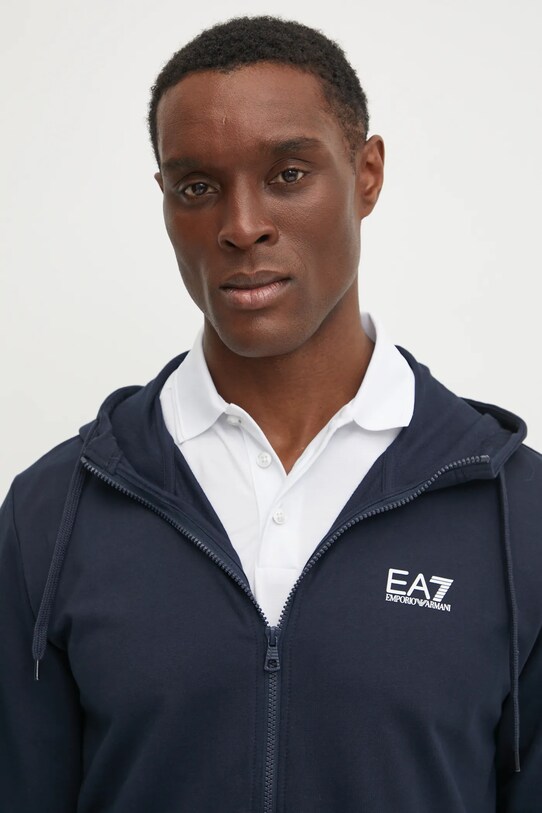 EA7 Emporio Armani hanorac de bumbac bleumarin PJVRZ.8NPM33