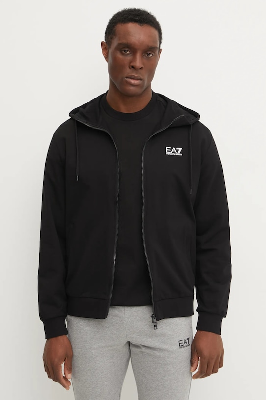 EA7 Emporio Armani hanorac de bumbac print negru PJVRZ.8NPM33