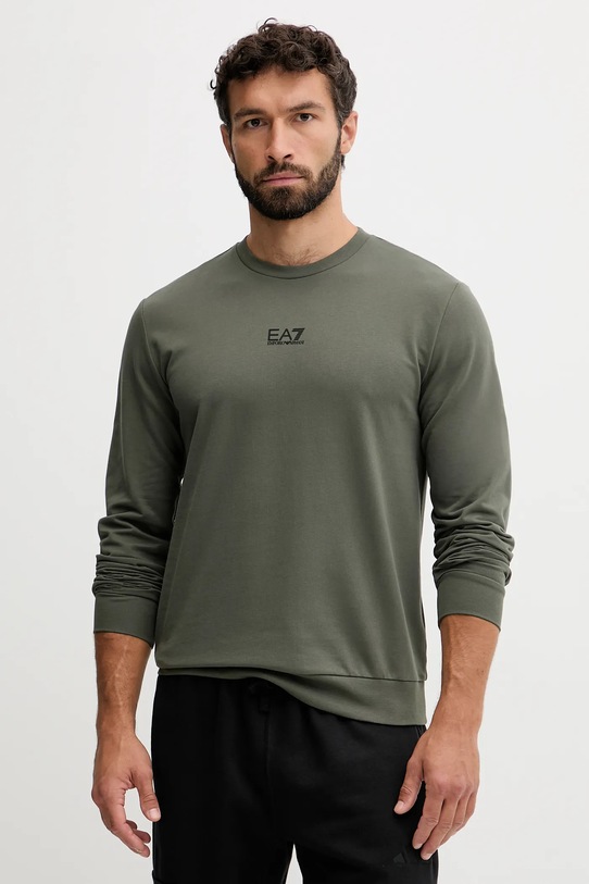 EA7 Emporio Armani bluza bawełniana zielony PJVRZ.8NPM30