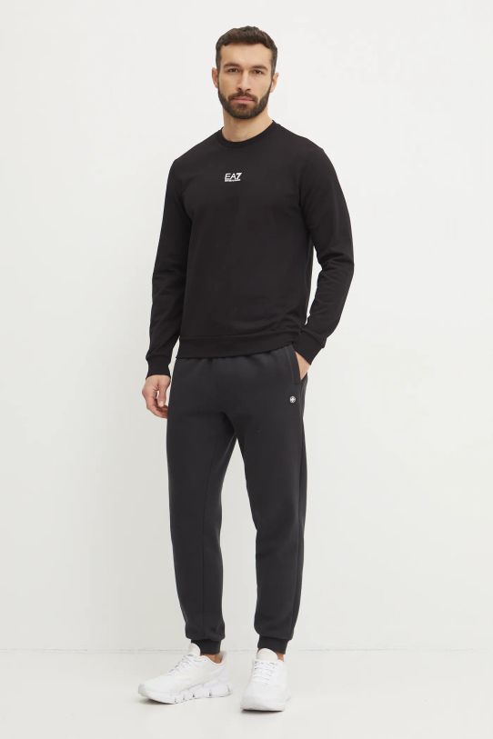 EA7 Emporio Armani pamut melegítőfelső PJVRZ.8NPM30 fekete AW25