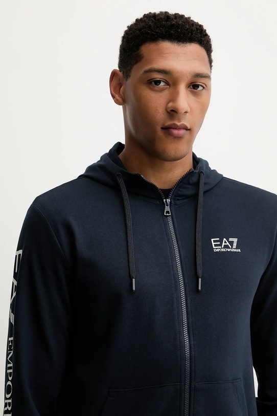 Bavlněná mikina EA7 Emporio Armani námořnická modř AF13512.7M000568