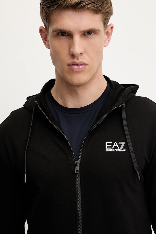 EA7 Emporio Armani pamut melegítőfelső fekete AF13512.7M000568