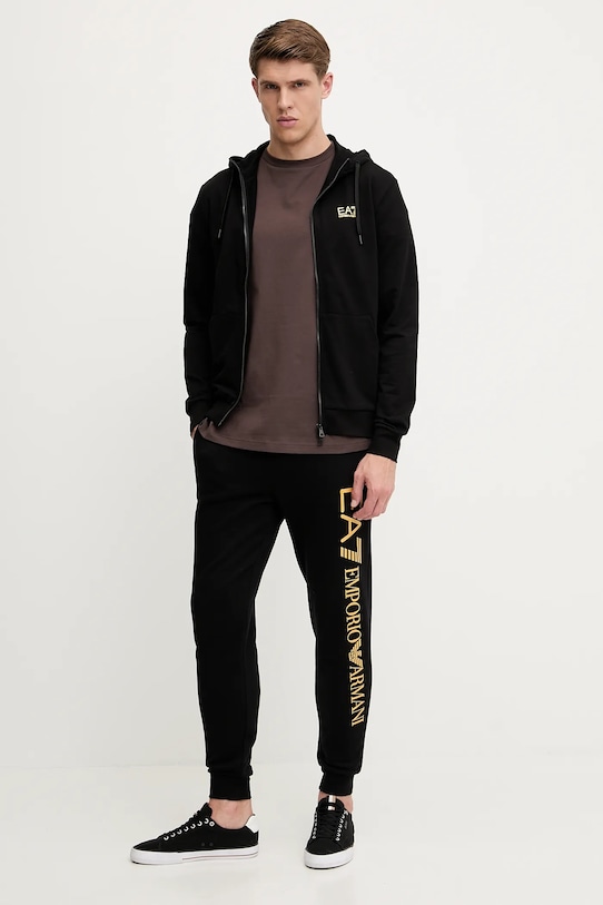 Bavlněná mikina EA7 Emporio Armani AF13512.7M000568 černá AW25