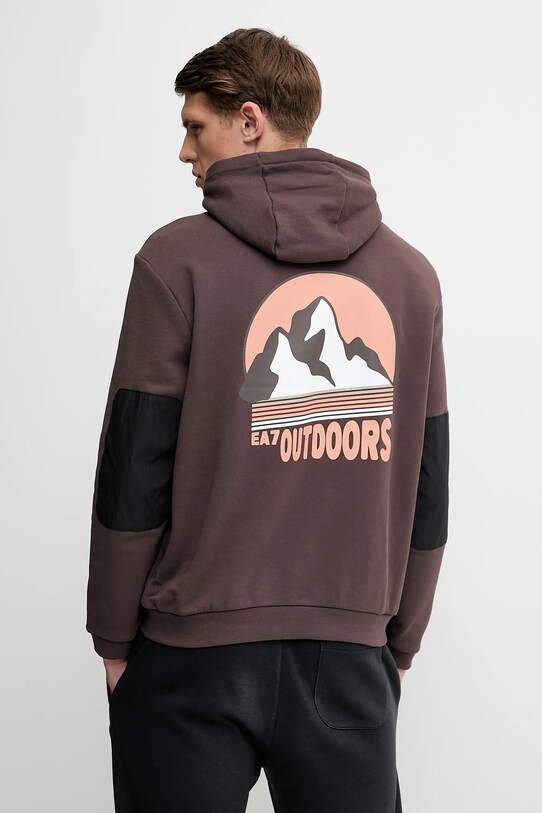 Бавовняна кофта EA7 Emporio Armani бавовна коричневий AF13531.7M000082