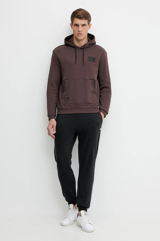 Bavlnená mikina EA7 Emporio Armani AF13531.7M000082 hnedá SS25