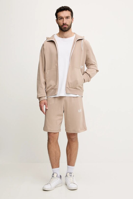EA7 Emporio Armani bluza bawełniana AF12681.7M000203 beżowy SS25