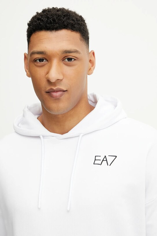 Bavlnená mikina EA7 Emporio Armani biela AF12451.7M000105