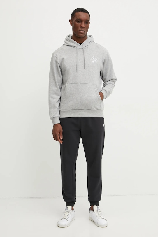 adidas Originals pamut melegítőfelső MBN HOODIE JP0979 szürke SS25