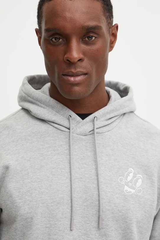 adidas Originals pamut melegítőfelső MBN HOODIE szürke JP0979