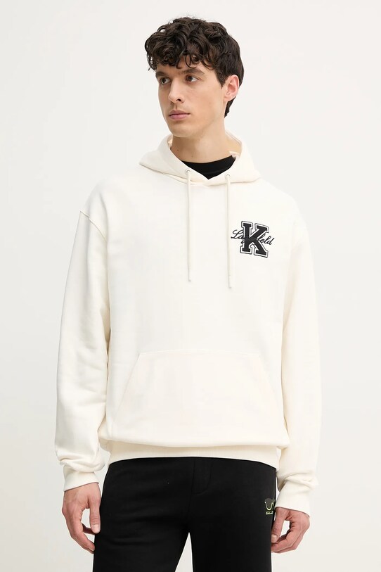 Хлопковая кофта Karl Lagerfeld хлопок бежевый 552906.705127