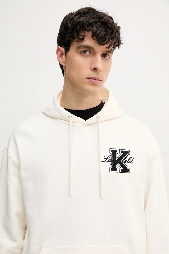 Хлопковая кофта Karl Lagerfeld бежевый 552906.705127