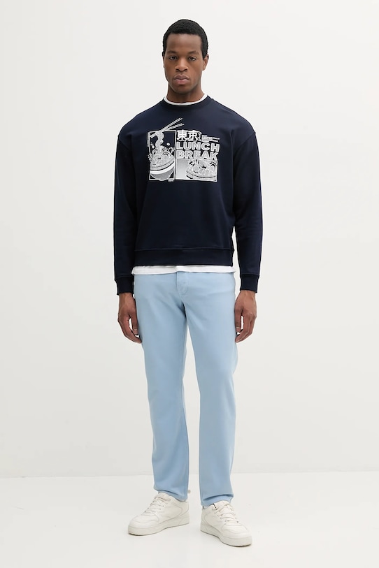 United Colors of Benetton hanorac de bumbac 3FWYU10A3 bleumarin SS25