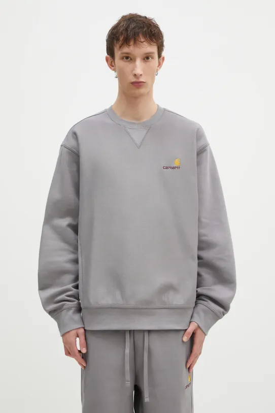 Суичър Carhartt WIP American Script Sweat изчистен сив I025475.2LRXX