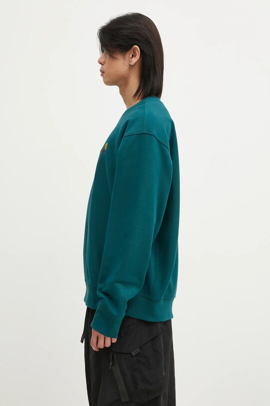 Mikina Carhartt WIP American Script Sweat I025475.2M1XX tyrkysová SS25