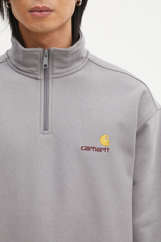 Carhartt WIP felpa Half Zip American Script Sweat grigio I027014.2LRXX