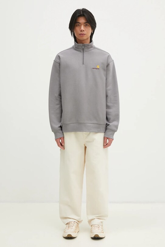 Carhartt WIP bluza Half Zip American Script Sweat I027014.2LRXX szary