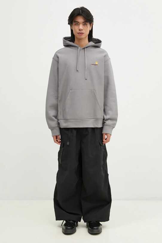 Mikina Carhartt WIP Hooded American Script Sweat I028279.2LRXX sivá