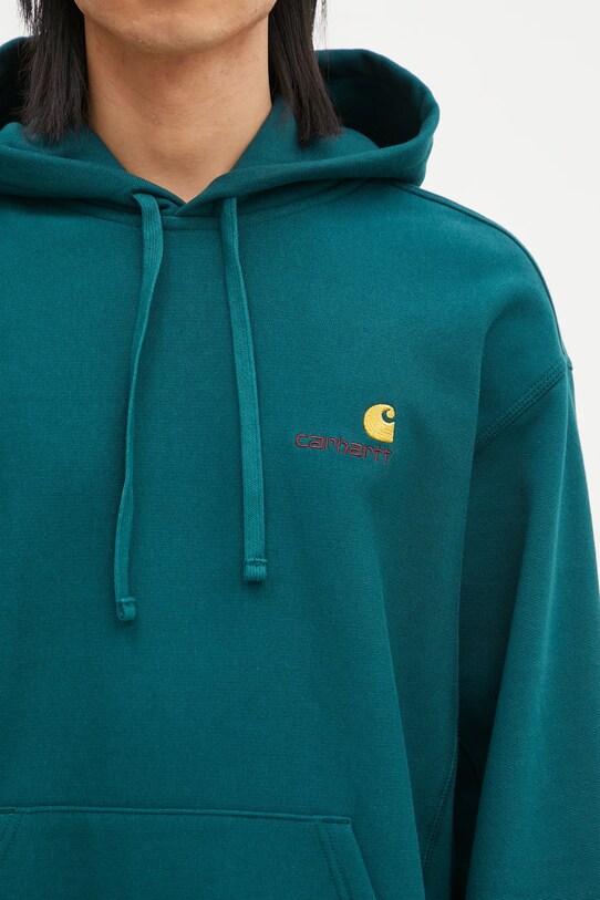Carhartt WIP bluza Hooded American Script Sweat turkusowy I028279.2M1XX