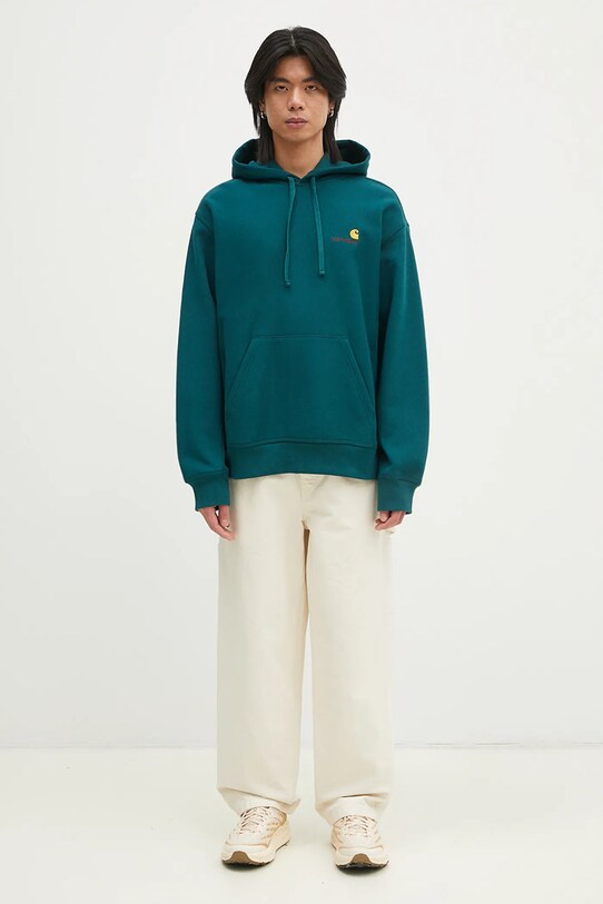 Carhartt WIP bluza Hooded American Script Sweat I028279.2M1XX turkusowy