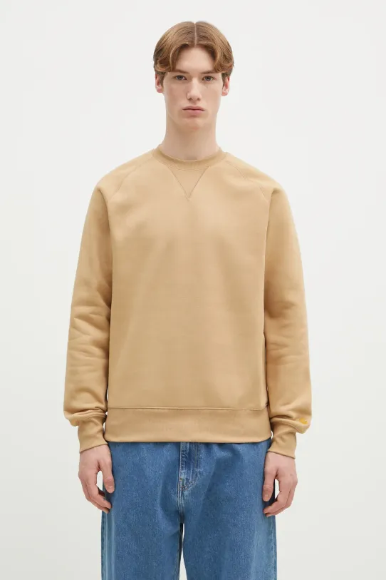 Суичър Carhartt WIP Chase Sweat изчистен бежов I033660.2N1XX