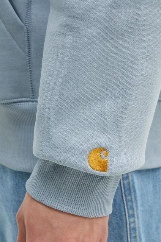 Mikina Carhartt WIP Hooded Chase Sweat tyrkysová I033661.2MYXX