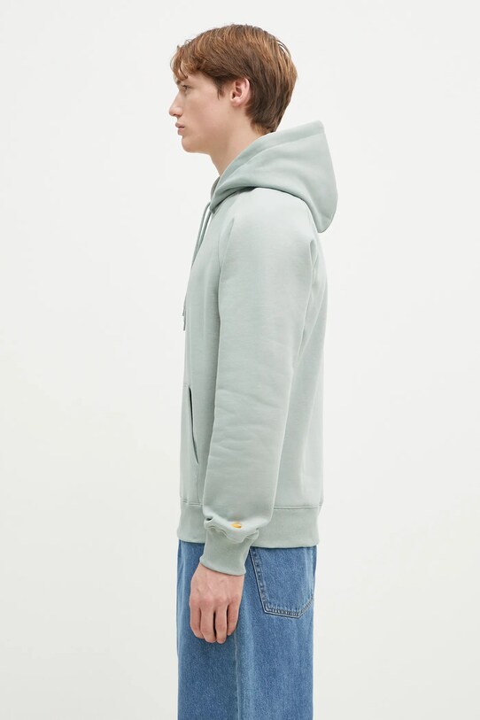 Carhartt WIP felpa Hooded Chase Sweat I033661.2O2XX turchese SS25