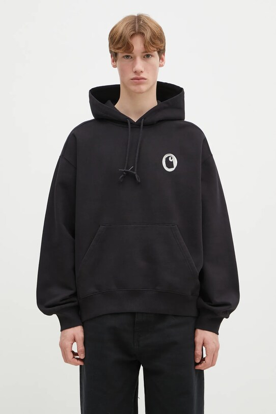 Oblečenie Bavlnená mikina Carhartt WIP Hooded Charm Link Sweat I034423.0M406 čierna