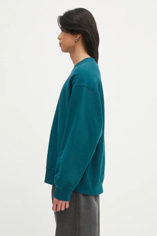 Carhartt WIP cotton sweatshirt Label Script Sweat I034429.2M1XX turquoise SS25