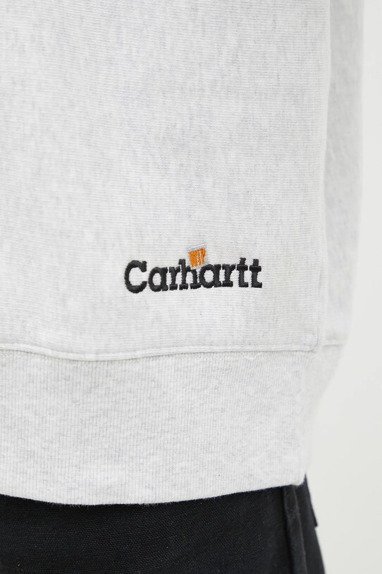 Pamučna dukserica Carhartt WIP Label Script Sweat siva I034429.482XX