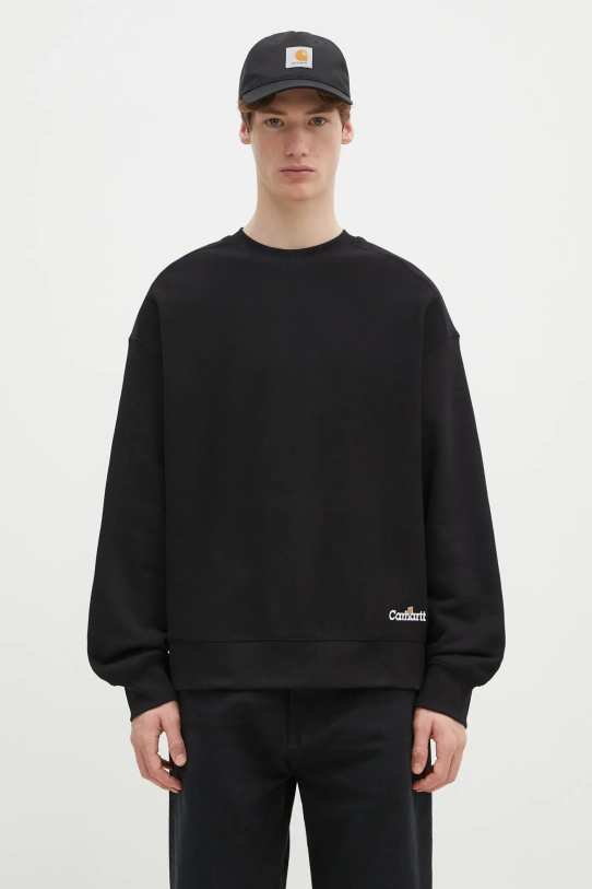 Carhartt WIP bluza Label Script Sweat z kapturem czarny I034429.89XX