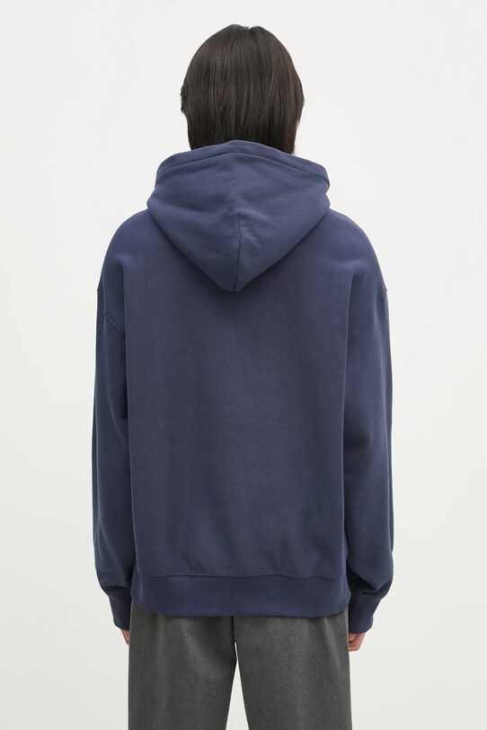Odzież Carhartt WIP bluza bawełniana Hooded Label Script Sweat I034430.01XX niebieski
