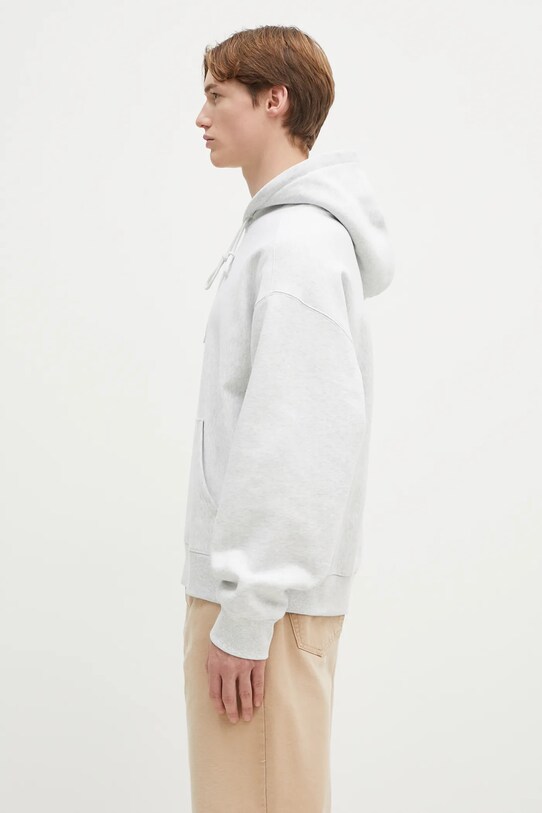 Памучен суичър Carhartt WIP Hooded Label Script Sweat I034430.482XX сив SS25