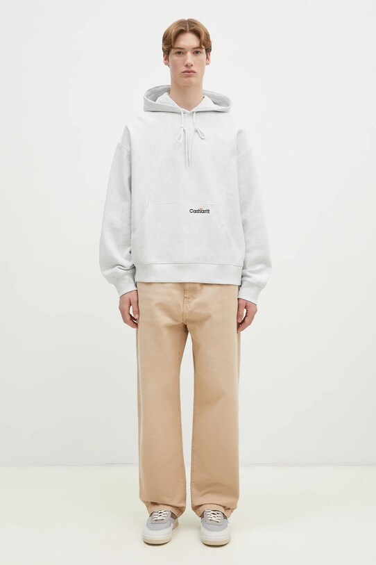 Памучен суичър Carhartt WIP Hooded Label Script Sweat I034430.482XX сив