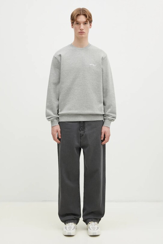 Bavlnená mikina Carhartt WIP Script Embroidery Sweat sivá I034496.00DXX