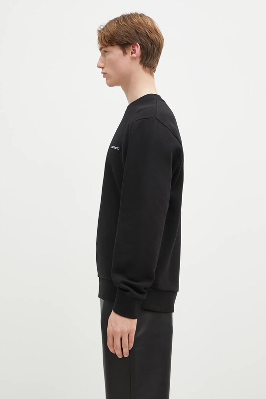 Бавовняна кофта Carhartt WIP Script Embroidery Sweat I034496.0D2XX чорний SS25