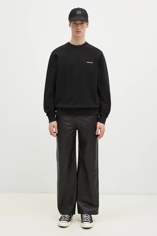 Бавовняна кофта Carhartt WIP Script Embroidery Sweat I034496.0D2XX чорний