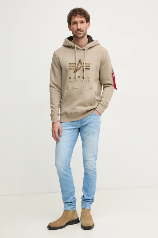 Mikina Alpha Industries 146337 béžová SS25