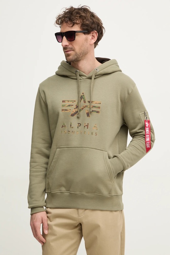 Alpha Industries bluză print verde 146337