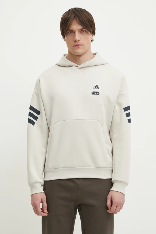 Суичър adidas x Mandalorian с качулка бежов JI5719