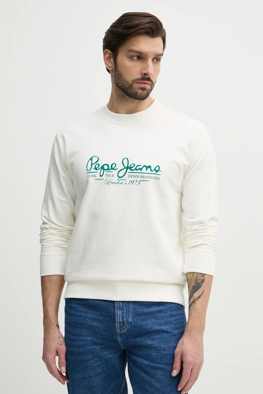Бавовняна кофта Pepe Jeans DUMAS CREW бавовна білий PM582832